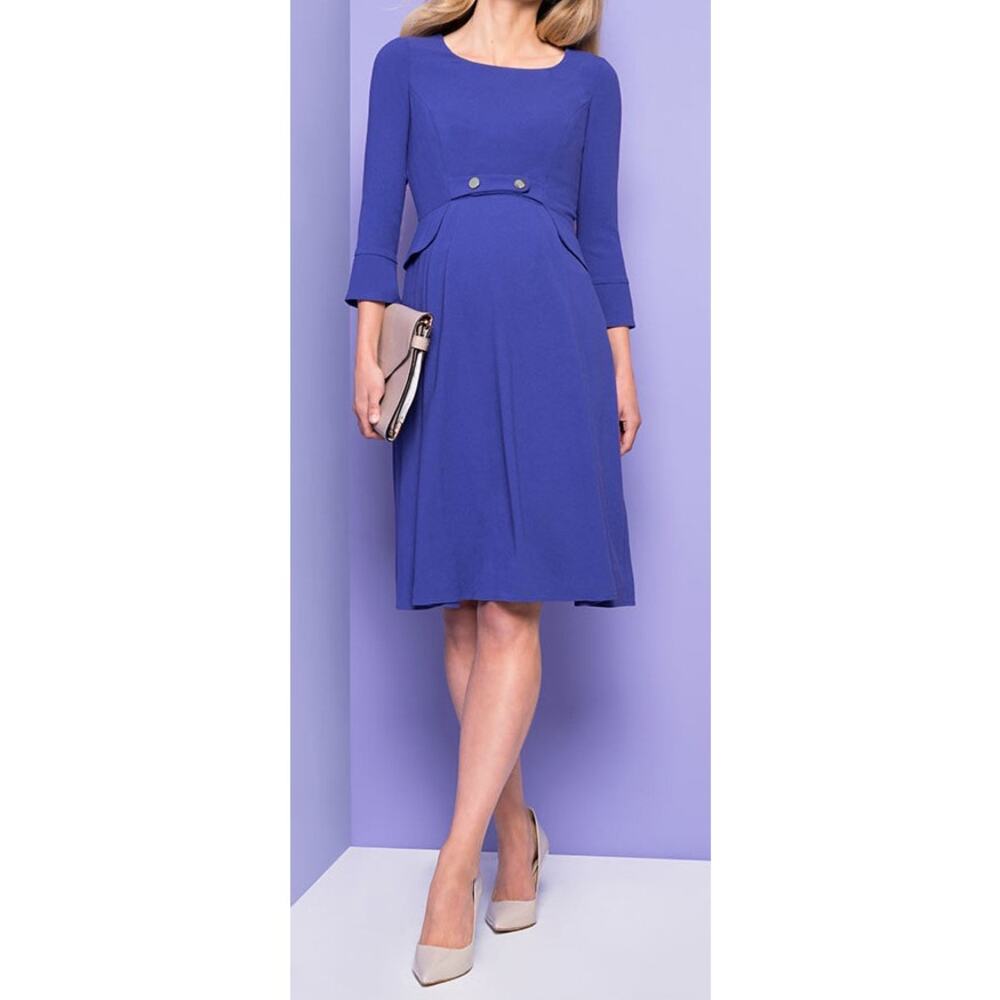 LUXE Seraphine Valerie Royal Blue Maternity Dress Size 4 US NWT
